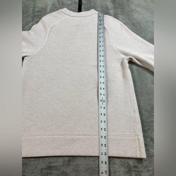Flaw Lululemon Sweater Womens XS Cream Crew Neck Textured Cotton Blend Pullover - Picture 10 of 11